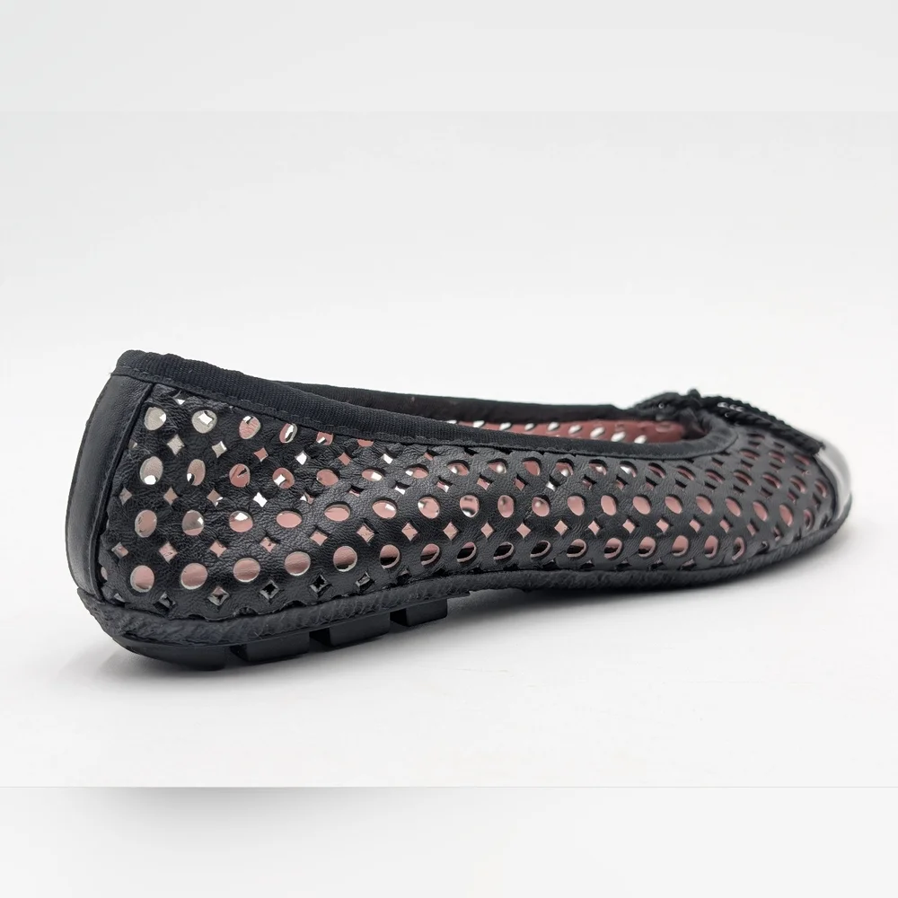Paul Mayers Attitudes Ballet Flats Sz 8B Black Patent & Mesh Leather Women Shoes - Picture 9 of 17